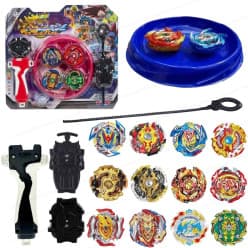 Kidoyz Metal Fusion Clash of Tornado Speed Top Stadium Battle with 4 Beys & 2 Launchers (4 Metal TOP and Plastic Stadium)
