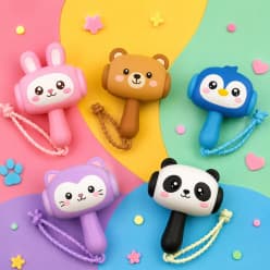 Mini Hammer Shaker Toy Keychain for Kids Adults | for Car, Bike & Bag, Lucky Charm, for Men & Women, Nazar Protection, Metal Bell Included