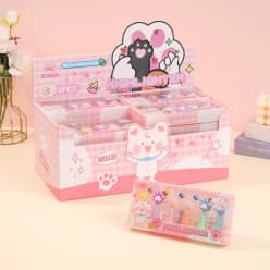 Paw Cute Mini Highlighter Pens Set for Kids | Pastel Marker Stationery | Color as per Stock dispatched | Pack of 1 Pc