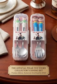 Toy Story Stainless Steel Fork & Spoon Set for Kids with Travel Case | Color as per Stock dispatched | Pack of 1 Pc