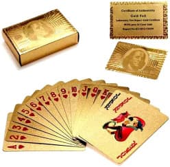 Gold Deck of Waterproof Cards, Flexible PVC Plastic Playing Cards Premium Poker Cards Waterproof Playing Cards Washable Flexible Use for Party Game