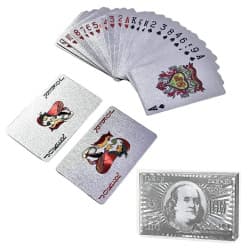 Silver Deck of Waterproof Cards Flexible Use for Party Game PVC Silver Playing Cards