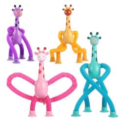 Telescopic Suction Cup Giraffe Toy (4-Piece Pop Tube Fidget Toy Set)