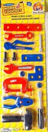 Kidoyz Work Tool Set for Kids | Pretend Play Plastic Toolkit with Wrench, Pliers, Clamp & Hammer | Colourful Carded Tool Toy